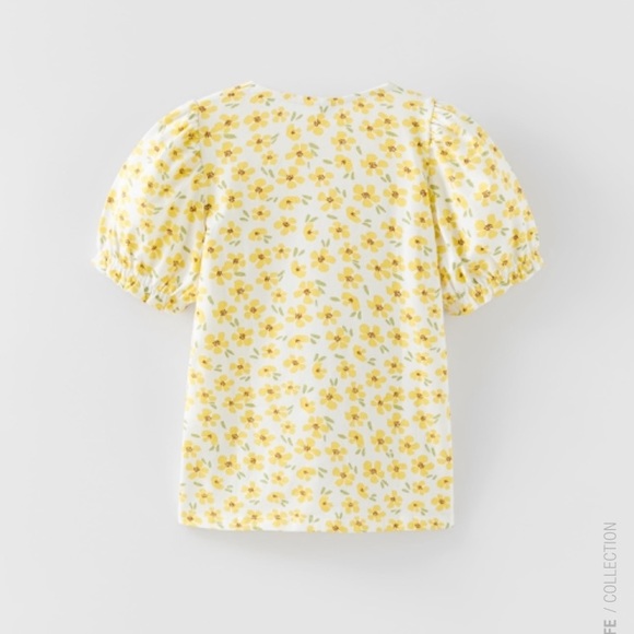 Zara Floral Balloon Sleeve Shirt - Picture 2 of 7